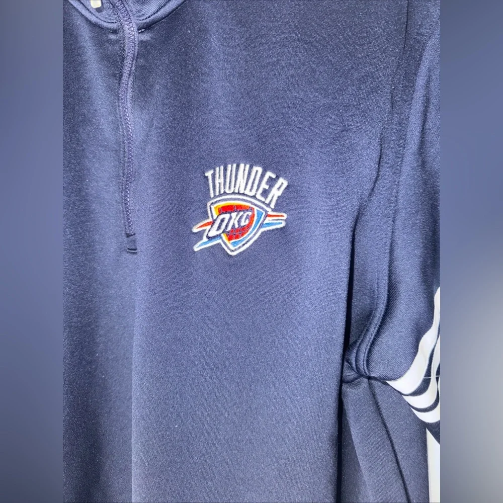 Adidas Climate large‎ Mock 1/4 Zip Navy Blue OKC Oklahoma Thunder